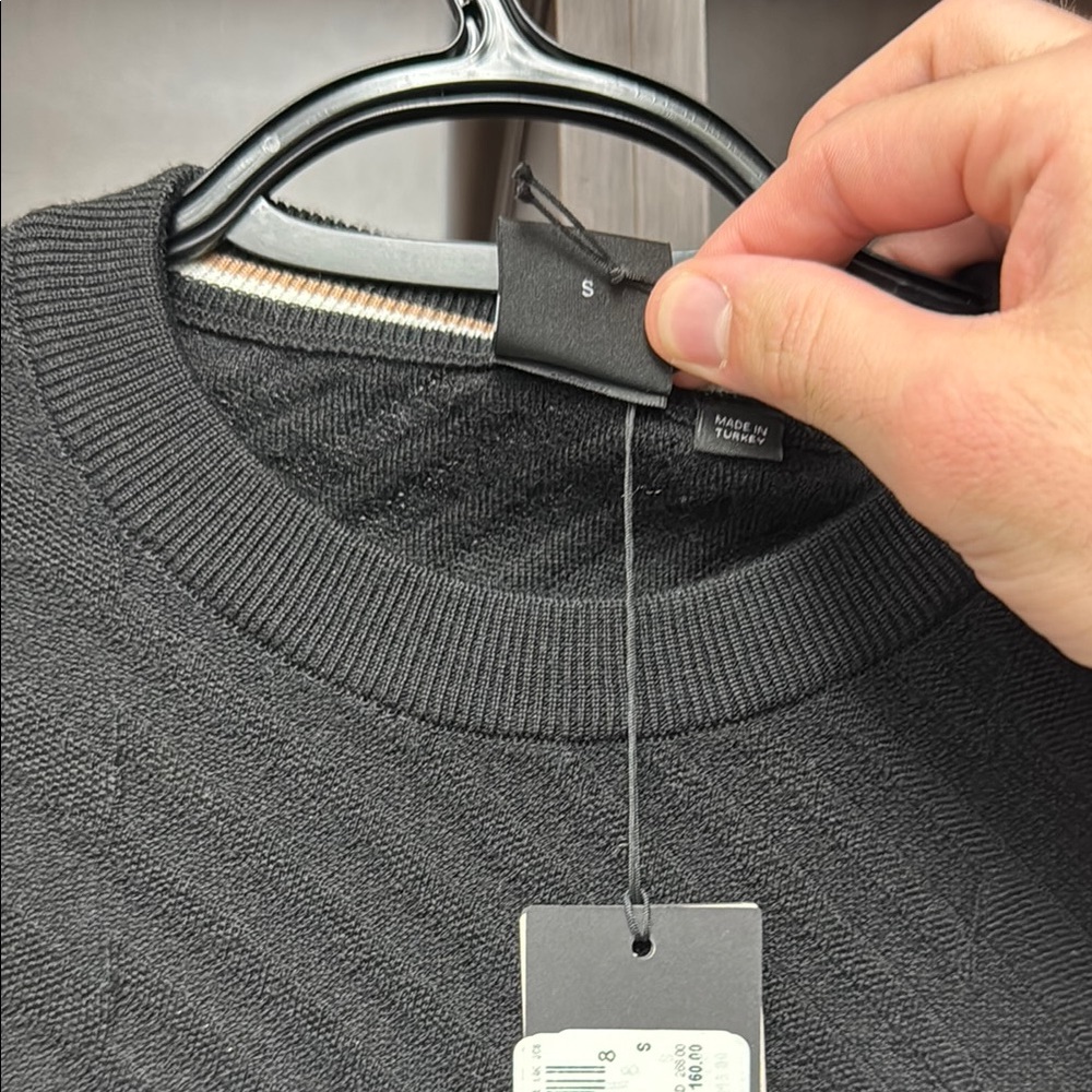 Boss Black Crewneck Sweater with Textured Design - Picture 2 of 4